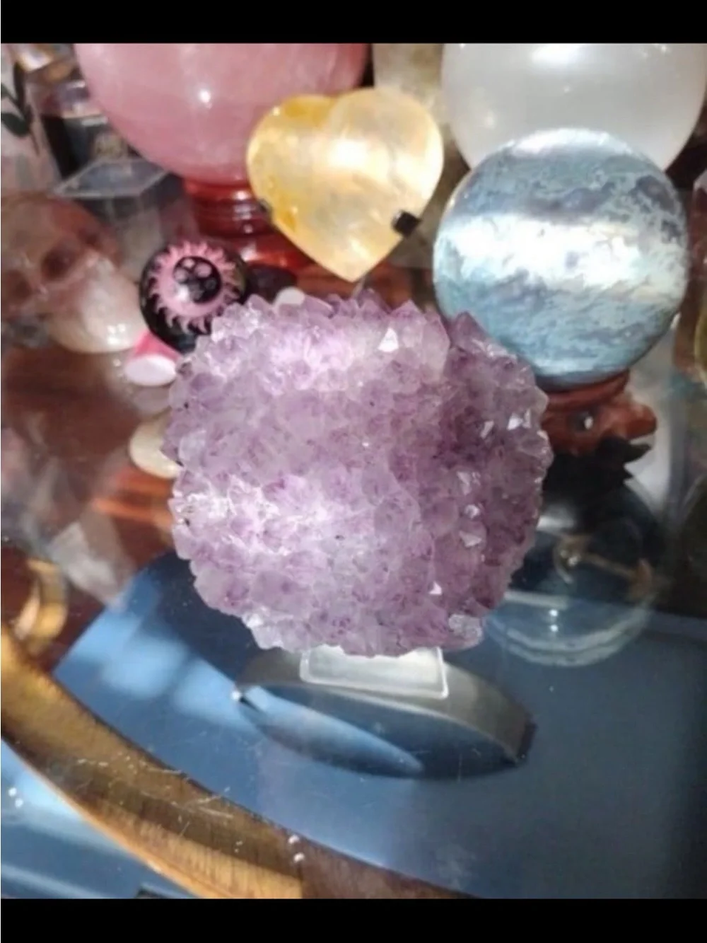 Amethyst Crystal Cluster Display - Lavender Veracruz Mexico